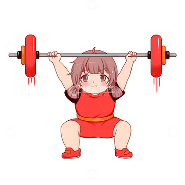 源文件下载【趣麦麦图】运动员举重人物举杠铃