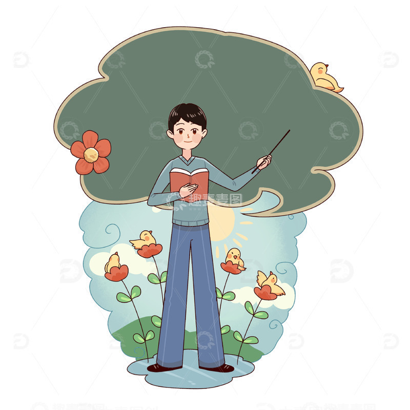 源文件下载【趣麦麦图】教师节师恩难忘场景