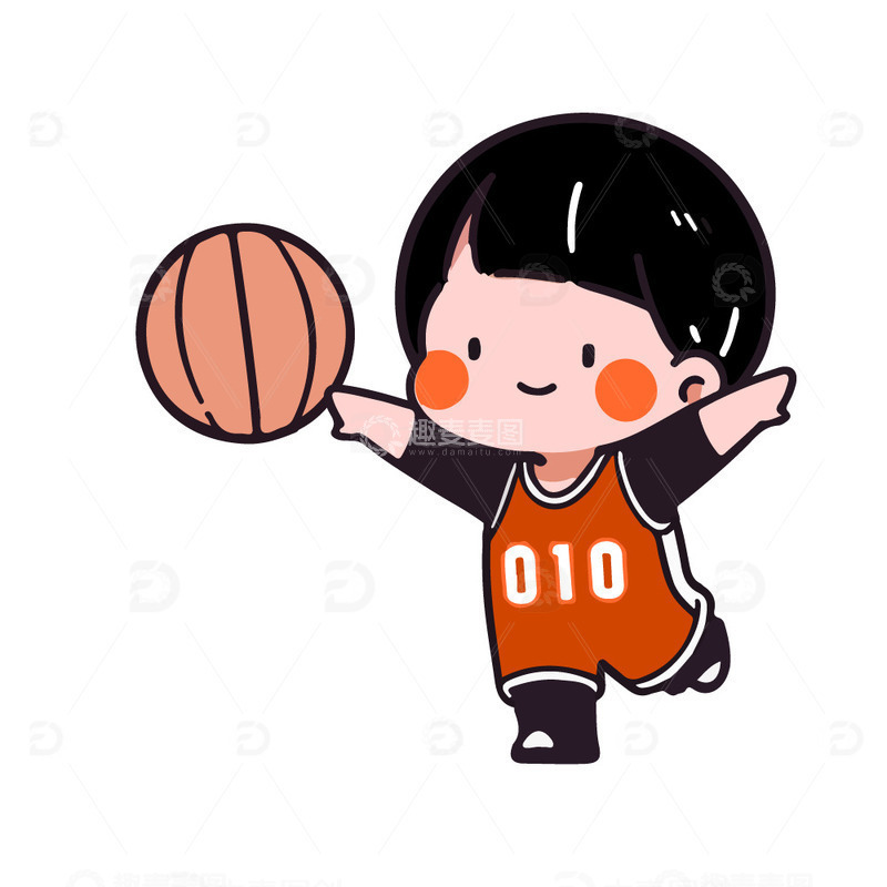 源文件下载【趣麦麦图】-打篮球的运动员