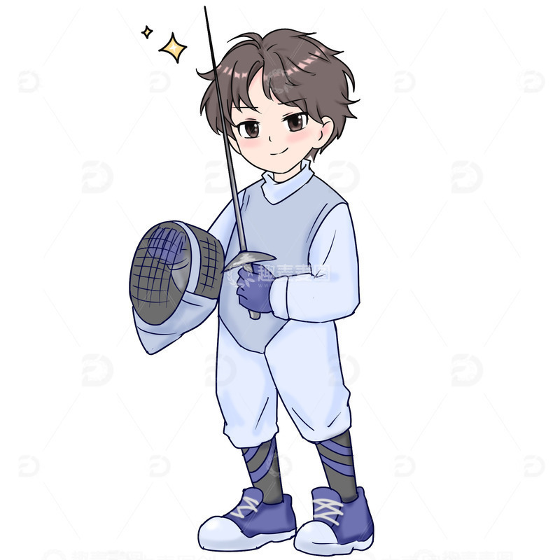 源文件下载【趣麦麦图】运动员击剑选手