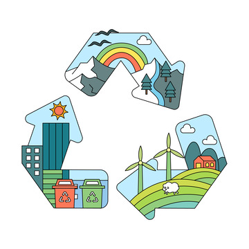 卡通简约可再生能源图标