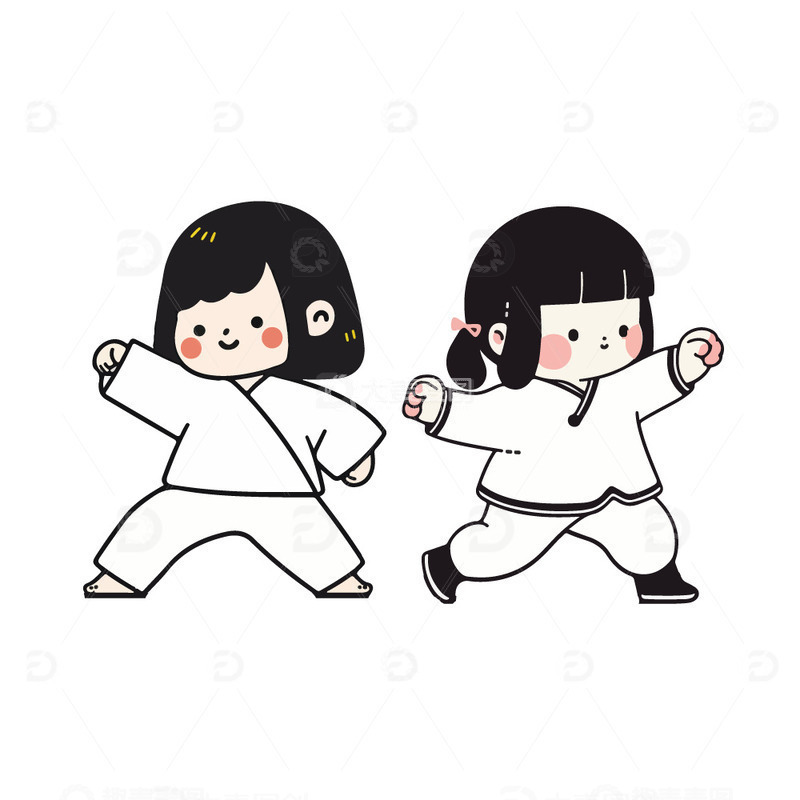 源文件下载【趣麦麦图】打太极拳的女运动员