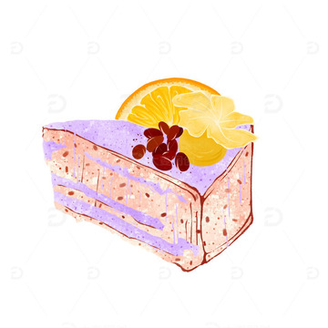 红豆芋泥蛋糕插画