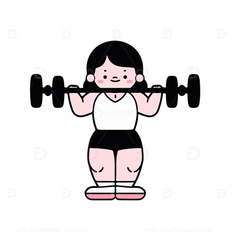 源文件下载【趣麦麦图】-举重女运动员