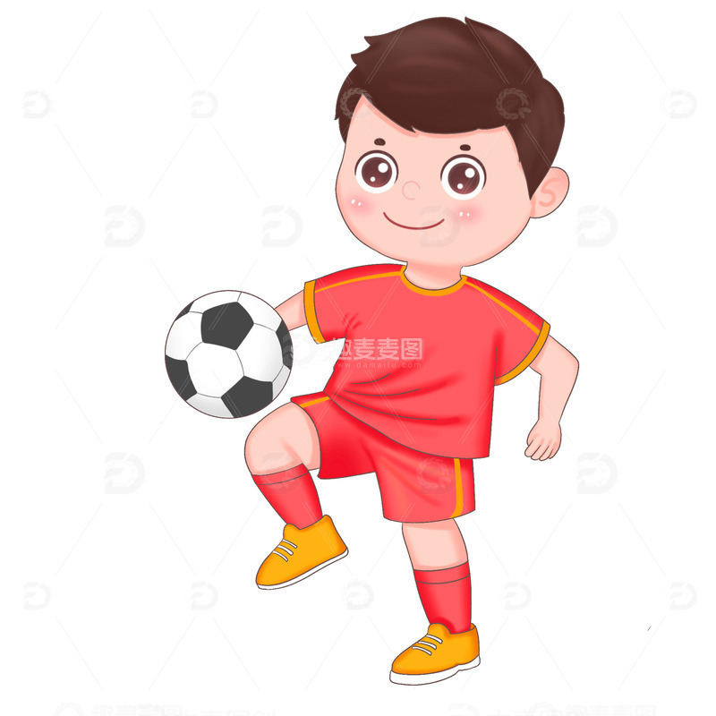 源文件下载【趣麦麦图】男子运动员踢足球免抠元素