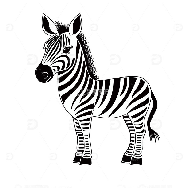 源文件下载【趣麦麦图】斑马卡通插画