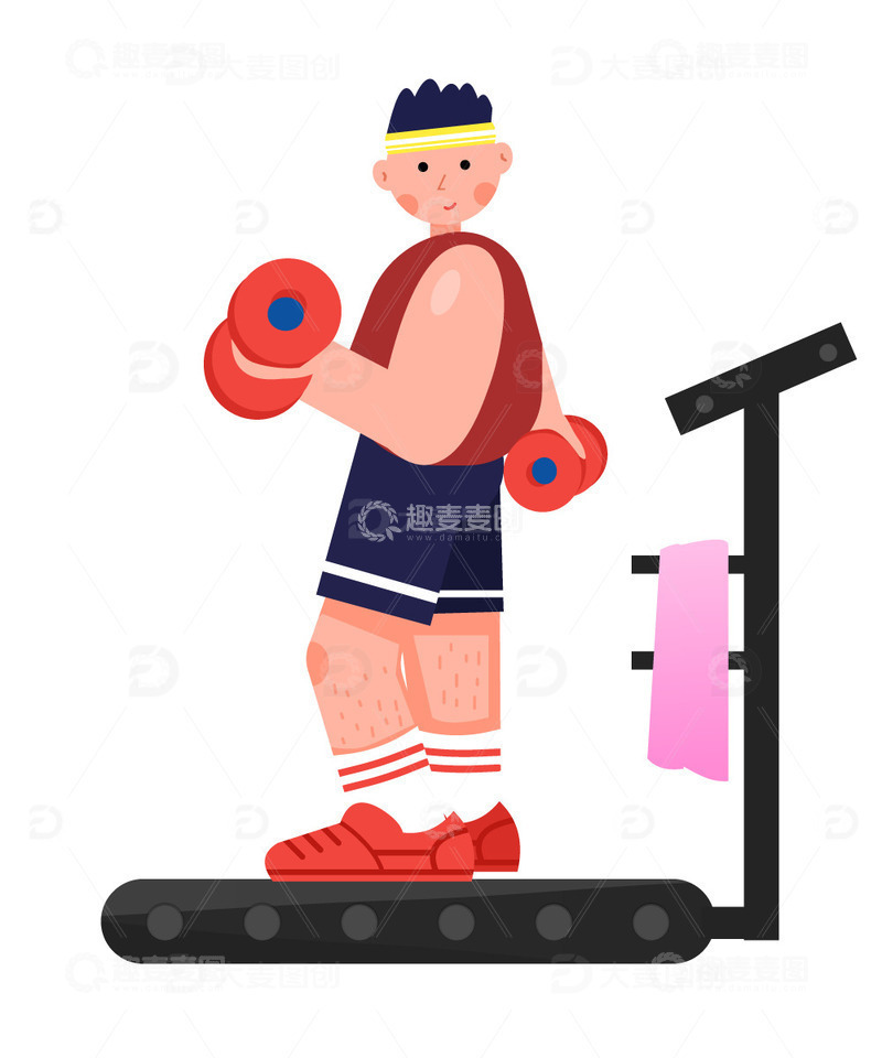 源文件下载【趣麦麦图】手绘卡通锻炼的人