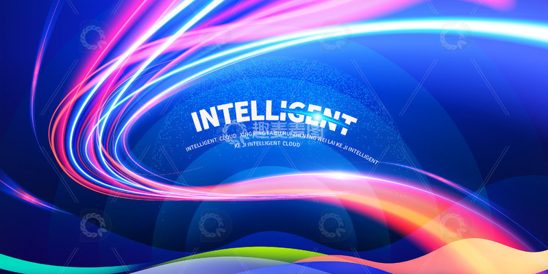 源文件下载【趣麦麦图】蓝色渐变科技商务新品发布展板