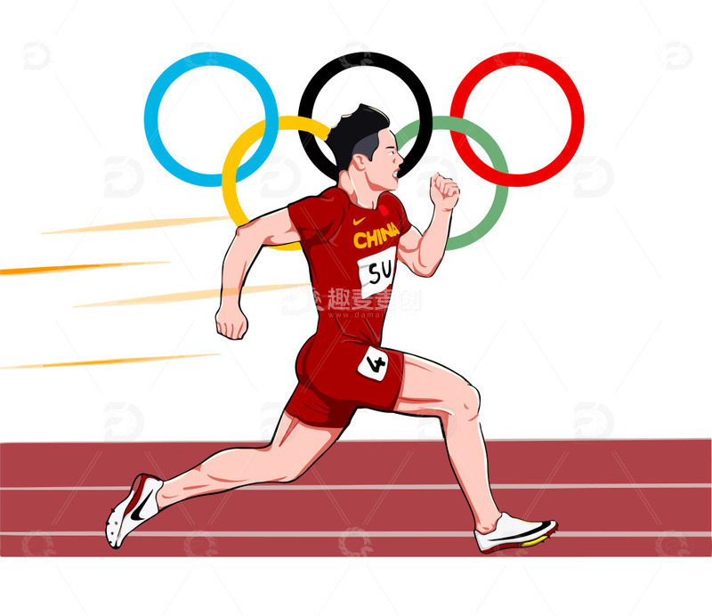 源文件下载【趣麦麦图】-运动奥运比赛田径运动员跑步素材