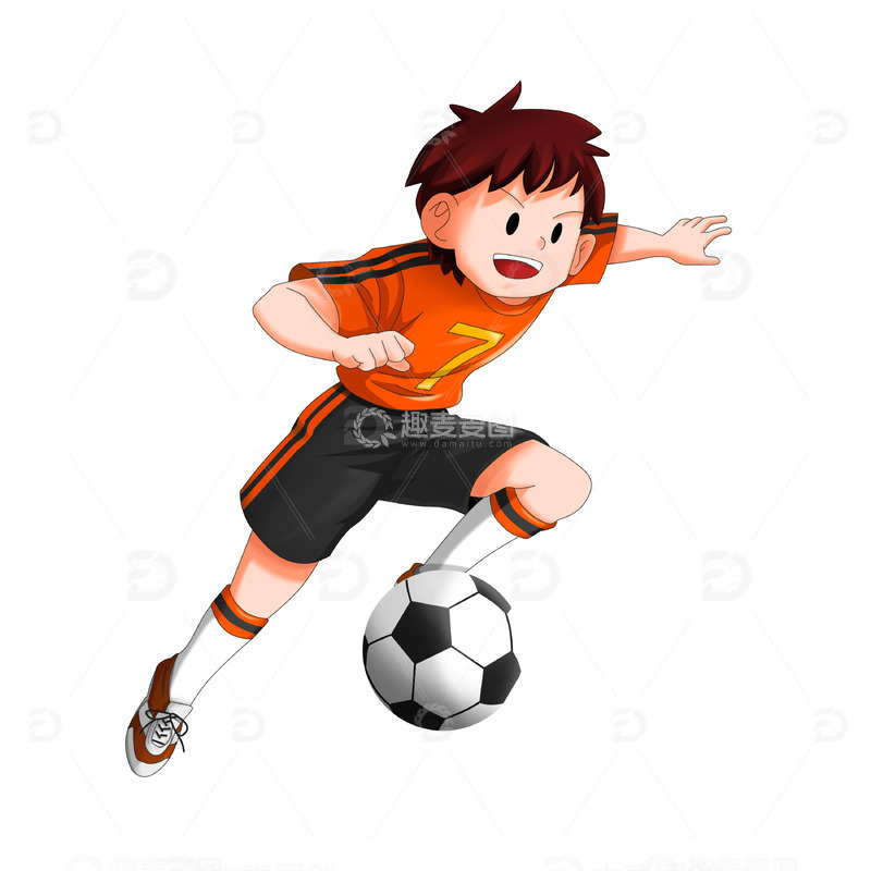 源文件下载【趣麦麦图】踢足球锻炼身体的青少年体育运动员