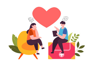 扁平简约心理咨询人物元素