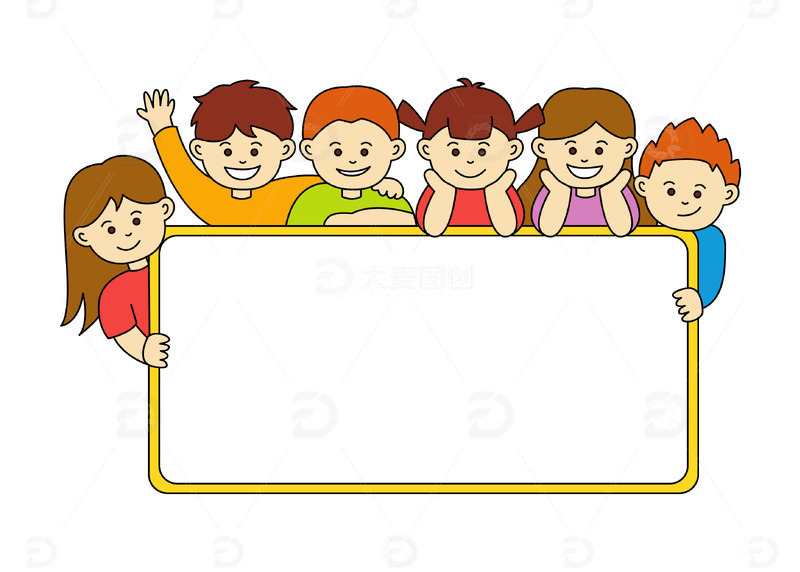 源文件下载【趣麦麦图】卡通线描幼儿文本框