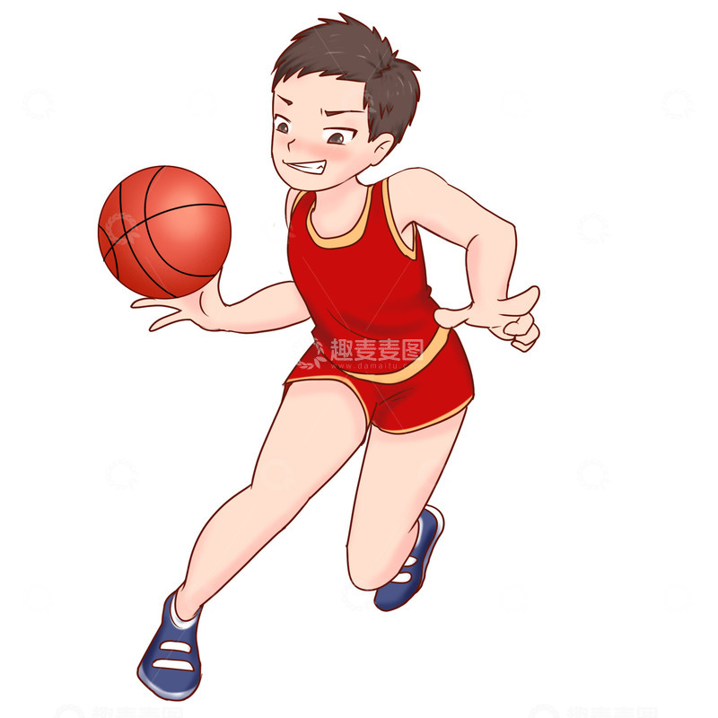 源文件下载【趣麦麦图】运动员打篮球赛
