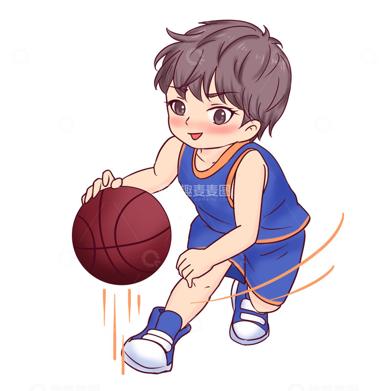 源文件下载【趣麦麦图】运动员打篮球比赛