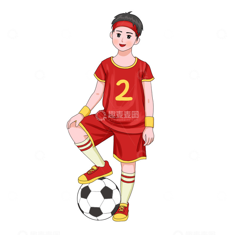 源文件下载【趣麦麦图】足球运动员手绘卡通