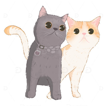 卡通肌理可爱小猫咪