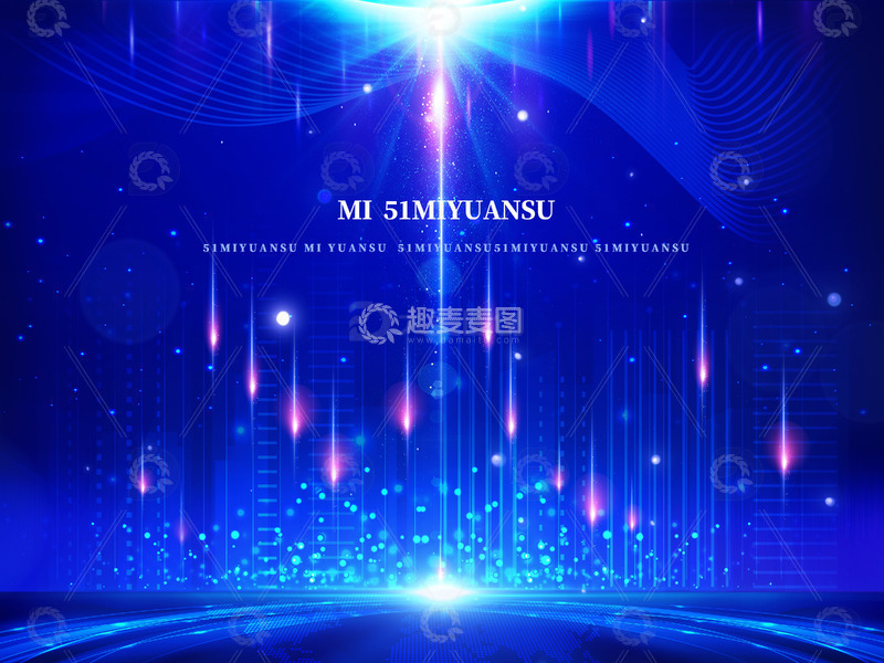 源文件下载【趣麦麦图】蓝色商务科技渐变线条背景展板