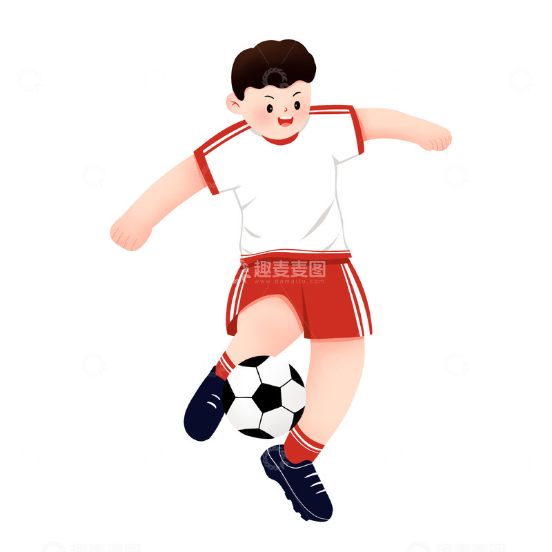 源文件下载【趣麦麦图】男生踢足球素材