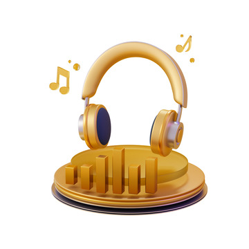 3D立体流金音乐耳机数码产品