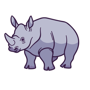 卡通犀牛矢量插画
