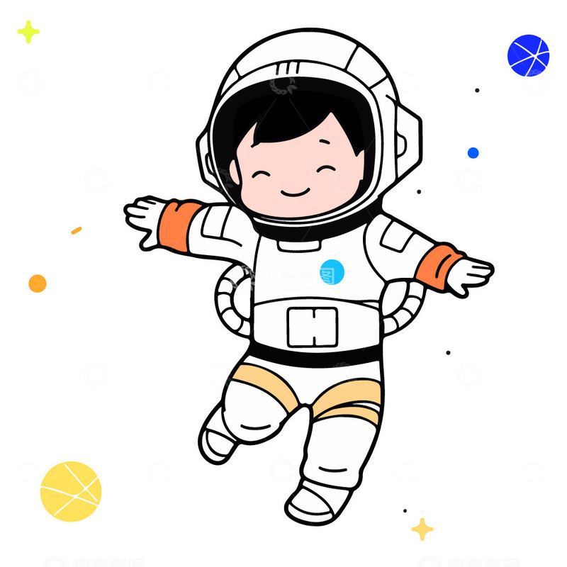 源文件下载【趣麦麦图】小小宇宙宇航员
