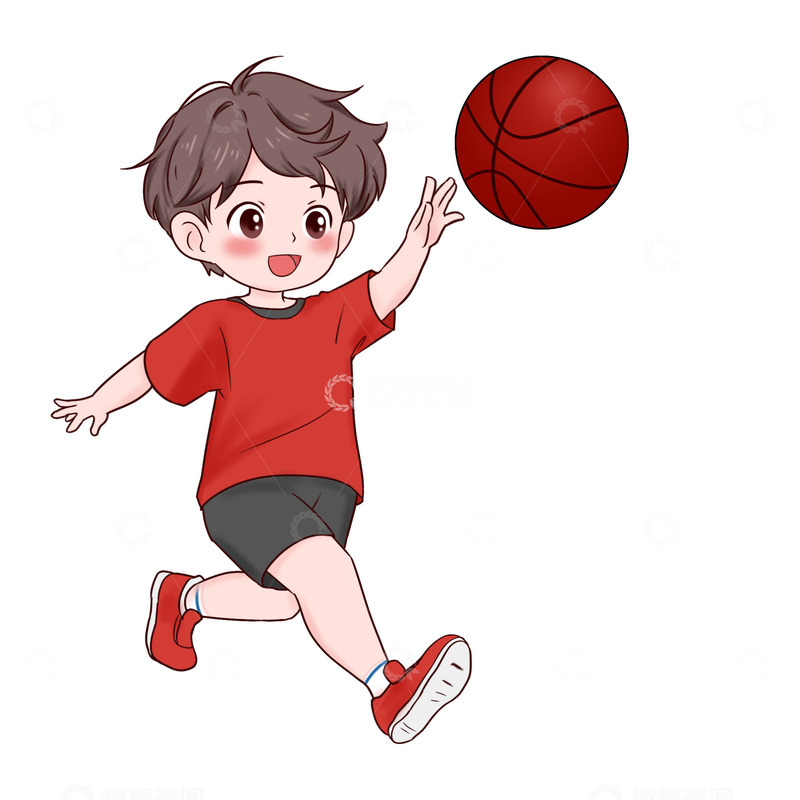 源文件下载【趣麦麦图】运动员打篮球投球动作