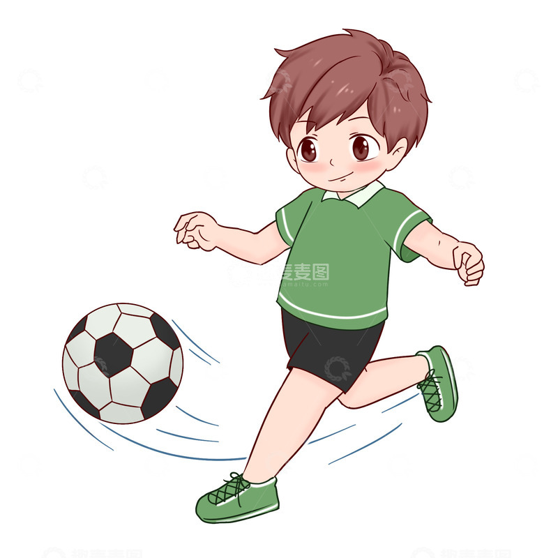 源文件下载【趣麦麦图】运动员踢足球动作