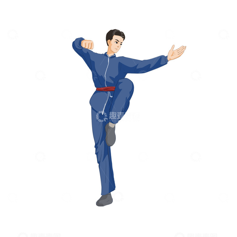 源文件下载【趣麦麦图】武术运动员手绘图
