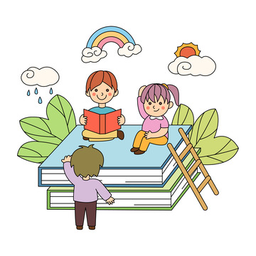 卡通幼儿园黑板报装饰元素