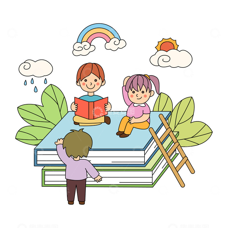 卡通幼儿园黑板报装饰元素