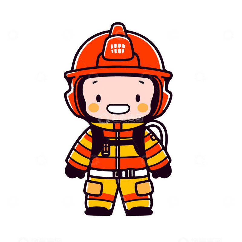源文件下载【趣麦麦图】卡通消防员形象