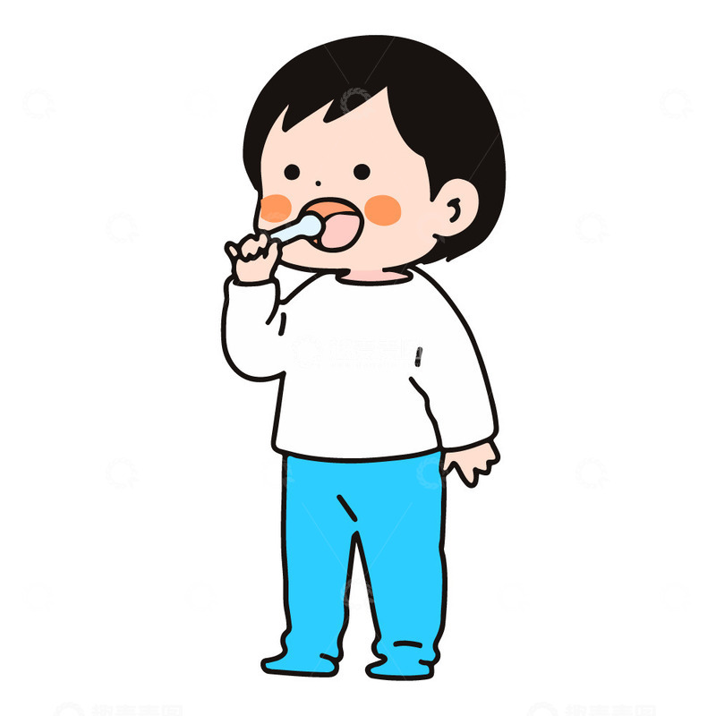 源文件下载【趣麦麦图】刷牙的小朋友