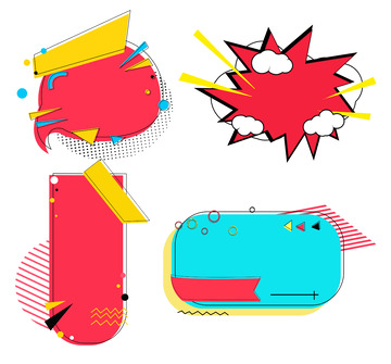 简约几何促销标签