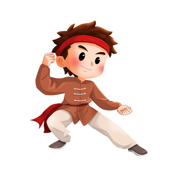 Q版卡通武术功夫锻炼体育