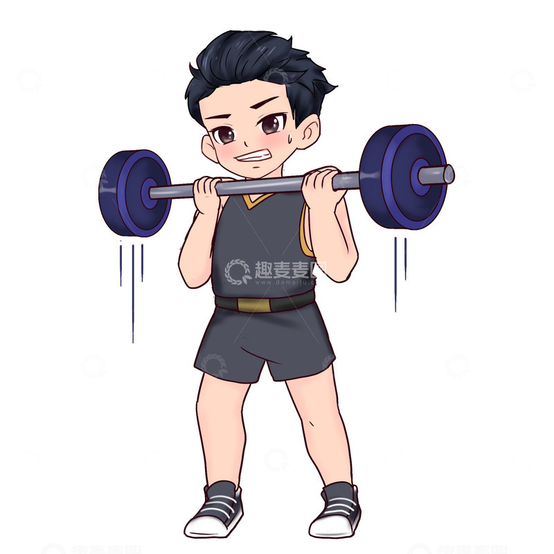 源文件下载【趣麦麦图】-运动员举重吸收比赛冠军