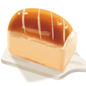 金黄色面包手绘元素