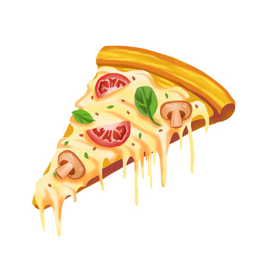 美味披萨块芝士拉丝披萨