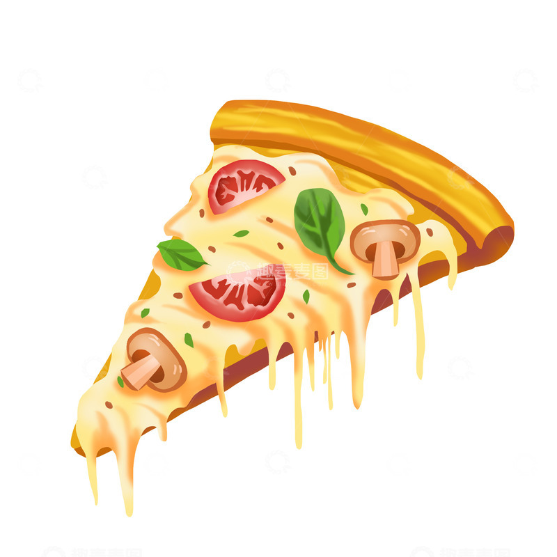 源文件下载【趣麦麦图】美味披萨块芝士拉丝披萨