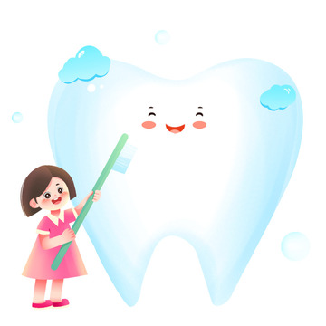 全国爱牙日刷牙的儿童元素