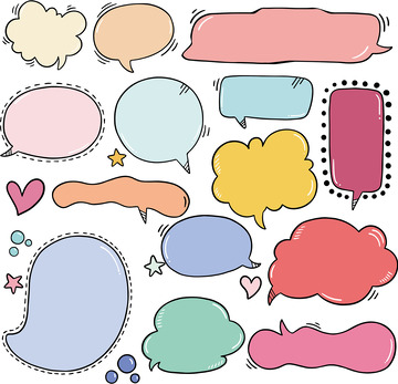 卡通可爱马卡龙对话框气泡装饰边框