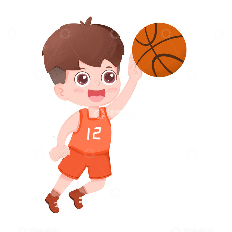 源文件下载【趣麦麦图】-篮球运动员打篮球运动场景免抠元素