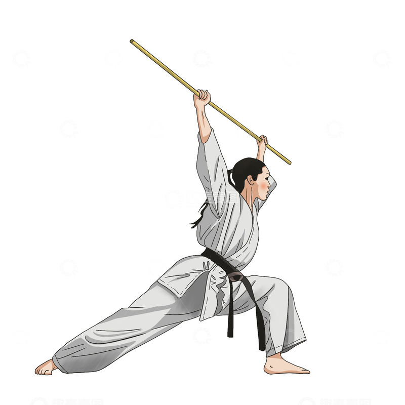 源文件下载【趣麦麦图】手绘运动员武术