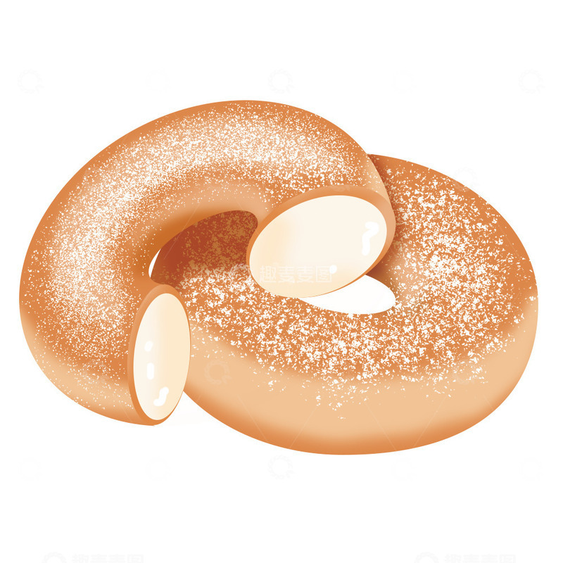 源文件下载【趣麦麦图】手绘烘焙美食甜甜圈面包