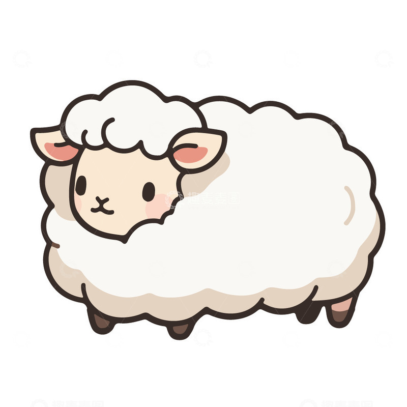 源文件下载【趣麦麦图】可爱的小绵羊