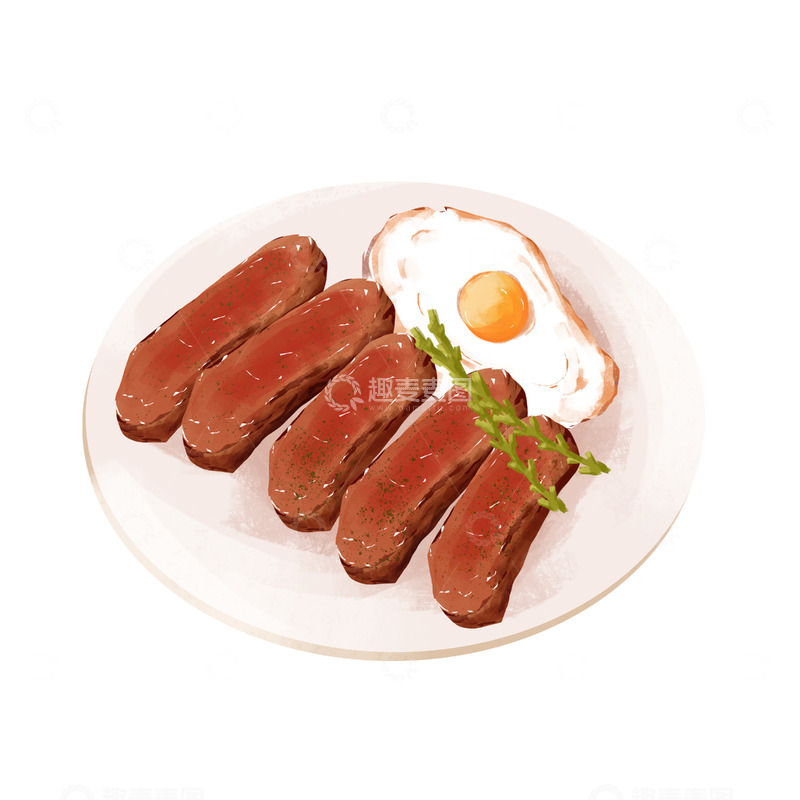 源文件下载【趣麦麦图】美食西餐牛排
