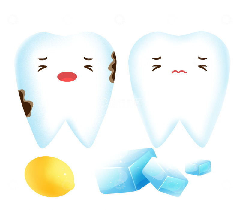 生病的牙齿与龋齿元素