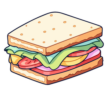 三明治卡通插画