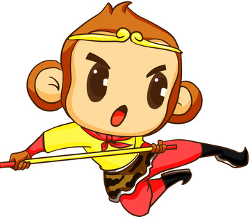 卡通形象孙悟空吉祥物手绘