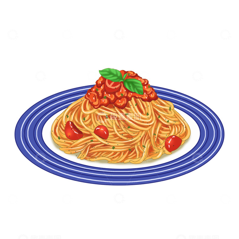 源文件下载【趣麦麦图】美味番茄肉酱意面美食