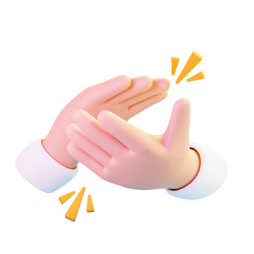 3D卡通鼓掌手势模型